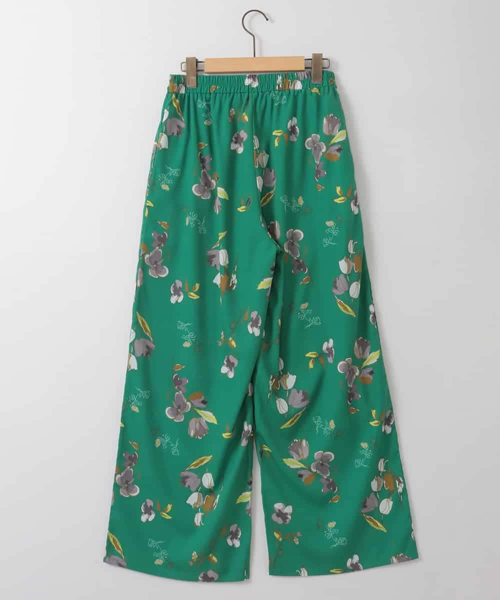 ZMLGE18160 al'aise modulation(アレーズモジュレーション) フラワープリントイージーワイドパンツ グリーン