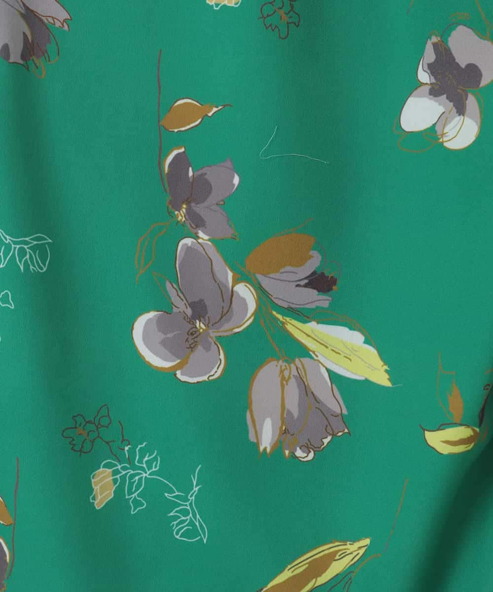 ZMLGE18160 al'aise modulation(アレーズモジュレーション) フラワープリントイージーワイドパンツ グリーン