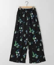 ZMLGE18160 al'aise modulation(アレーズモジュレーション) フラワープリントイージーワイドパンツ ブラック