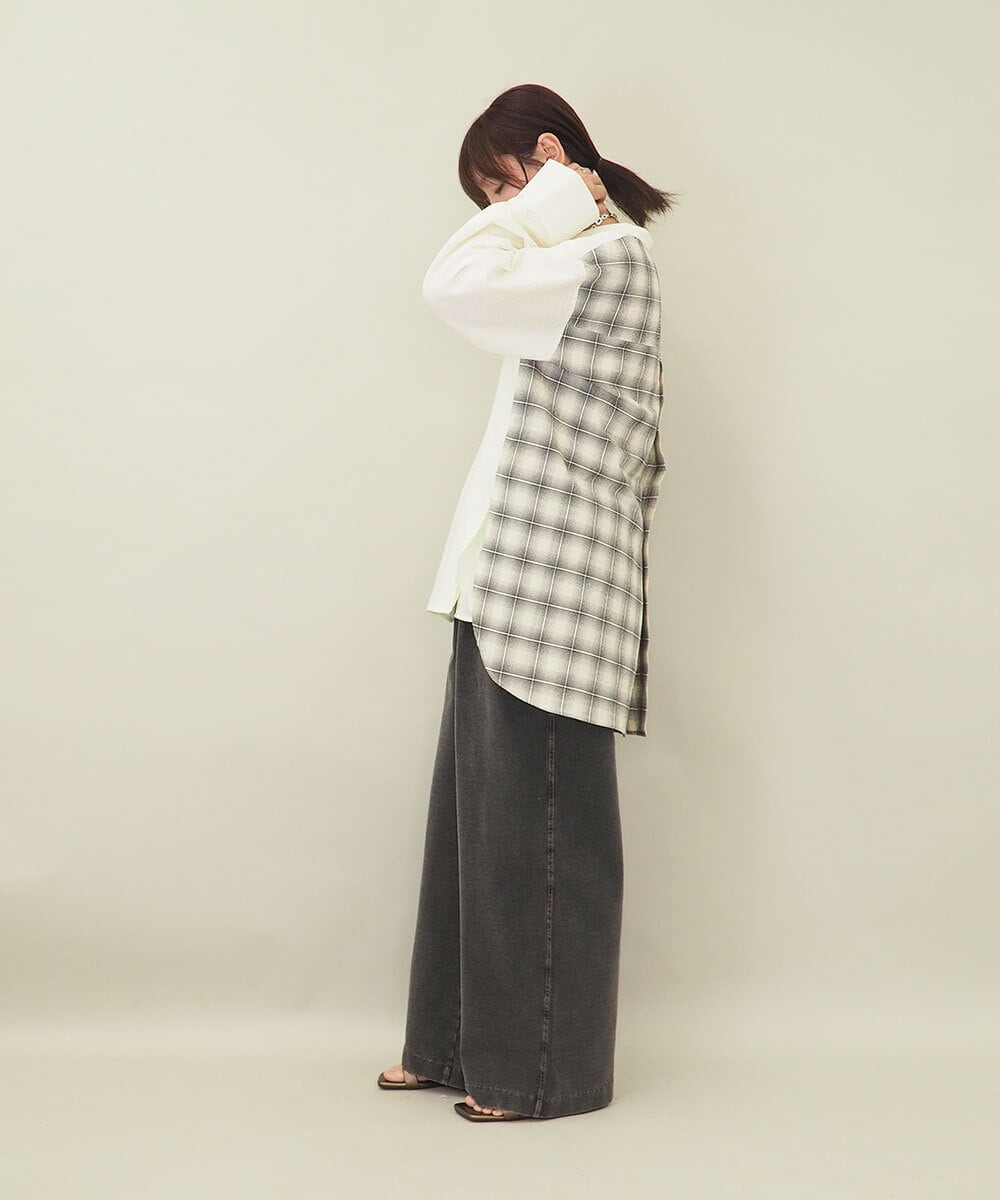 ZMLGE19120 al'aise modulation(アレーズモジュレーション) デニムライクカットパンツ ブラック