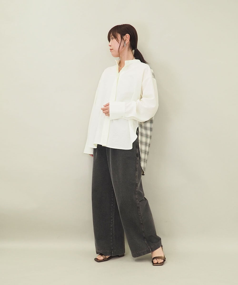 ZMLGE19120 al'aise modulation(アレーズモジュレーション) デニムライクカットパンツ ブラック