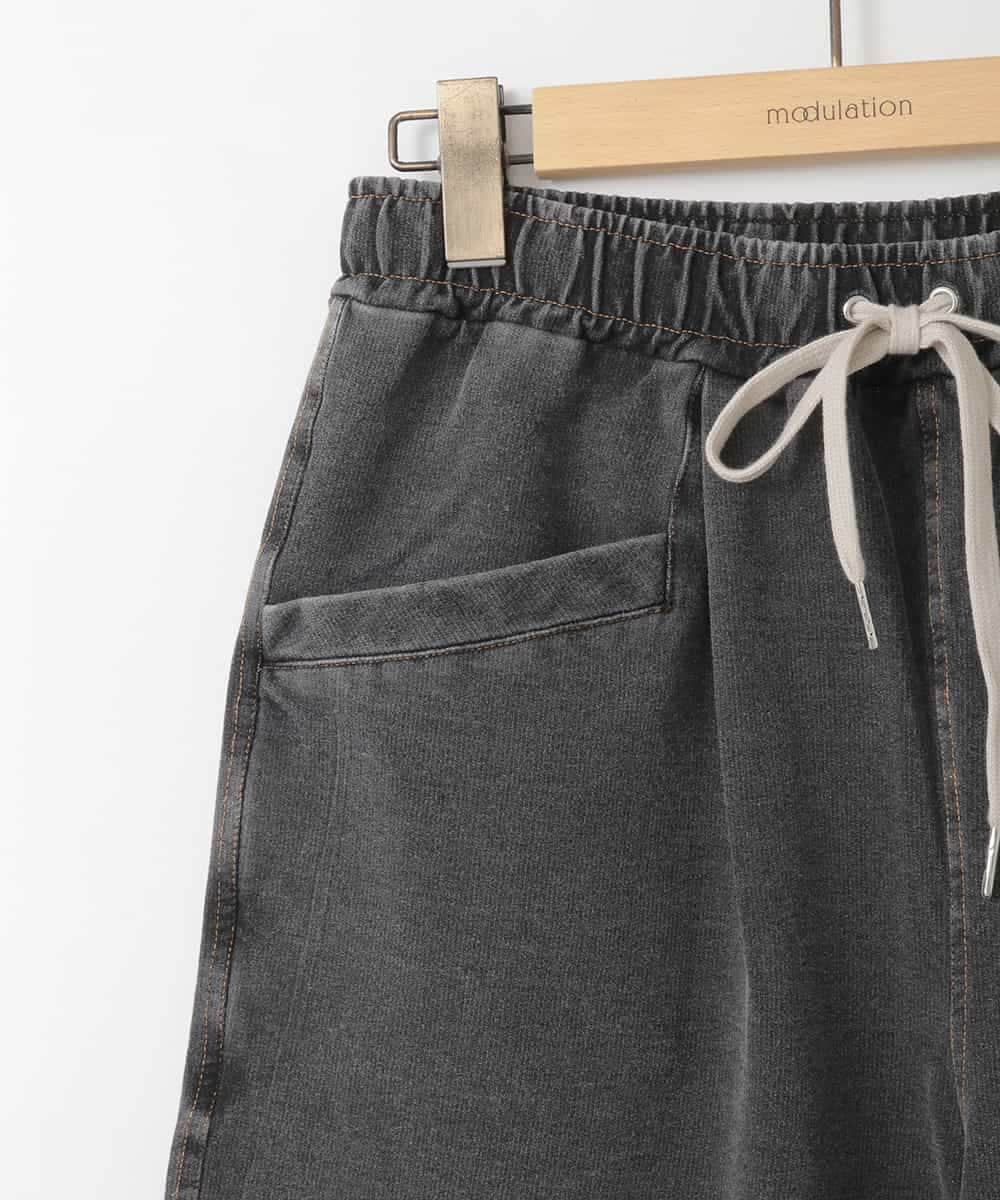 ZMLGE19120 al'aise modulation(アレーズモジュレーション) デニムライクカットパンツ ブラック