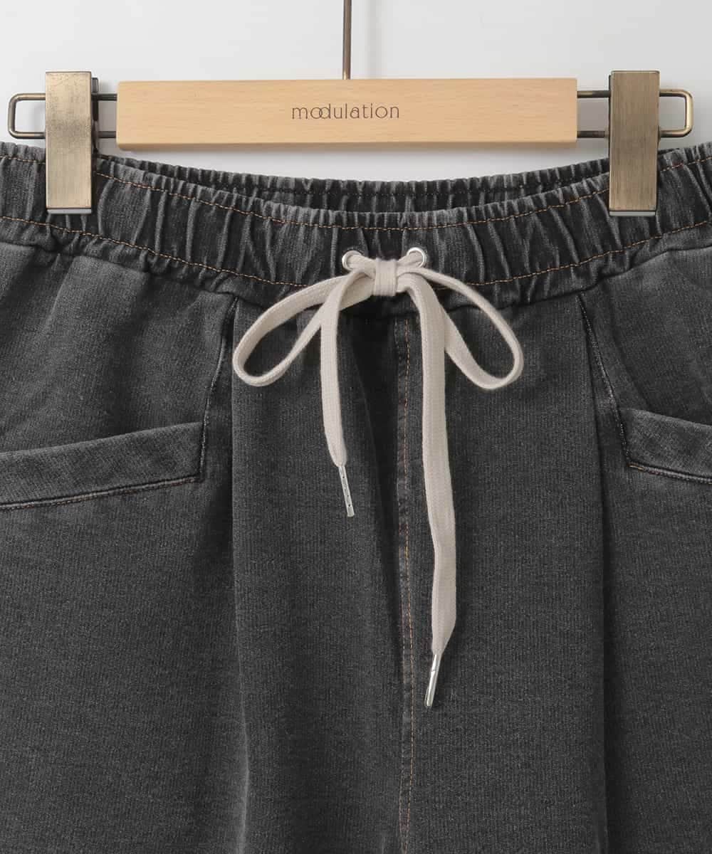 ZMLGE19120 al'aise modulation(アレーズモジュレーション) デニムライクカットパンツ ブラック