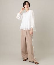 ZMLGE20140 al'aise modulation(アレーズモジュレーション) サイドラインセンタープレスワイドパンツ ベージュ