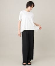 ZMLGE20140 al'aise modulation(アレーズモジュレーション) サイドラインセンタープレスワイドパンツ ブラック