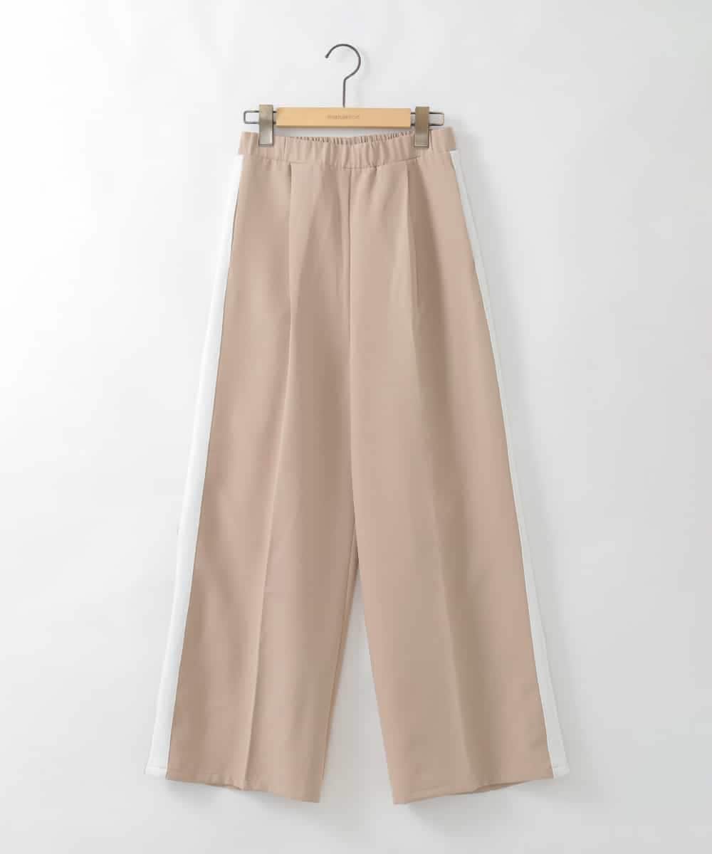 ZMLGE20140 al'aise modulation(アレーズモジュレーション) サイドラインセンタープレスワイドパンツ ベージュ