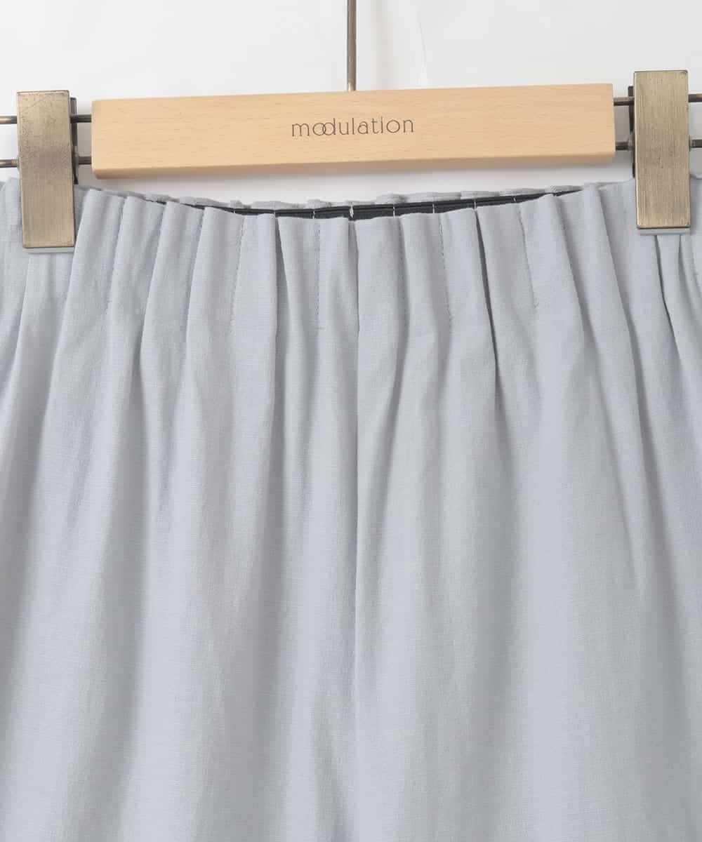 ZMLGE21110 al'aise modulation(アレーズモジュレーション) タックギャザーワイドパンツ グレー