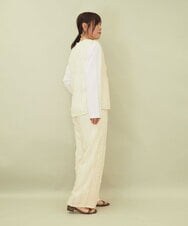 ZMLGE22110 al'aise modulation(アレーズモジュレーション) 【セットアップ対応】フリンジジャカードパンツ アイボリー