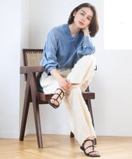 ZMLGE22110 al'aise modulation(アレーズモジュレーション) 【セットアップ対応】フリンジジャカードパンツ アイボリー