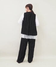 ZMLGE22110 al'aise modulation(アレーズモジュレーション) 【セットアップ対応】フリンジジャカードパンツ ブラック