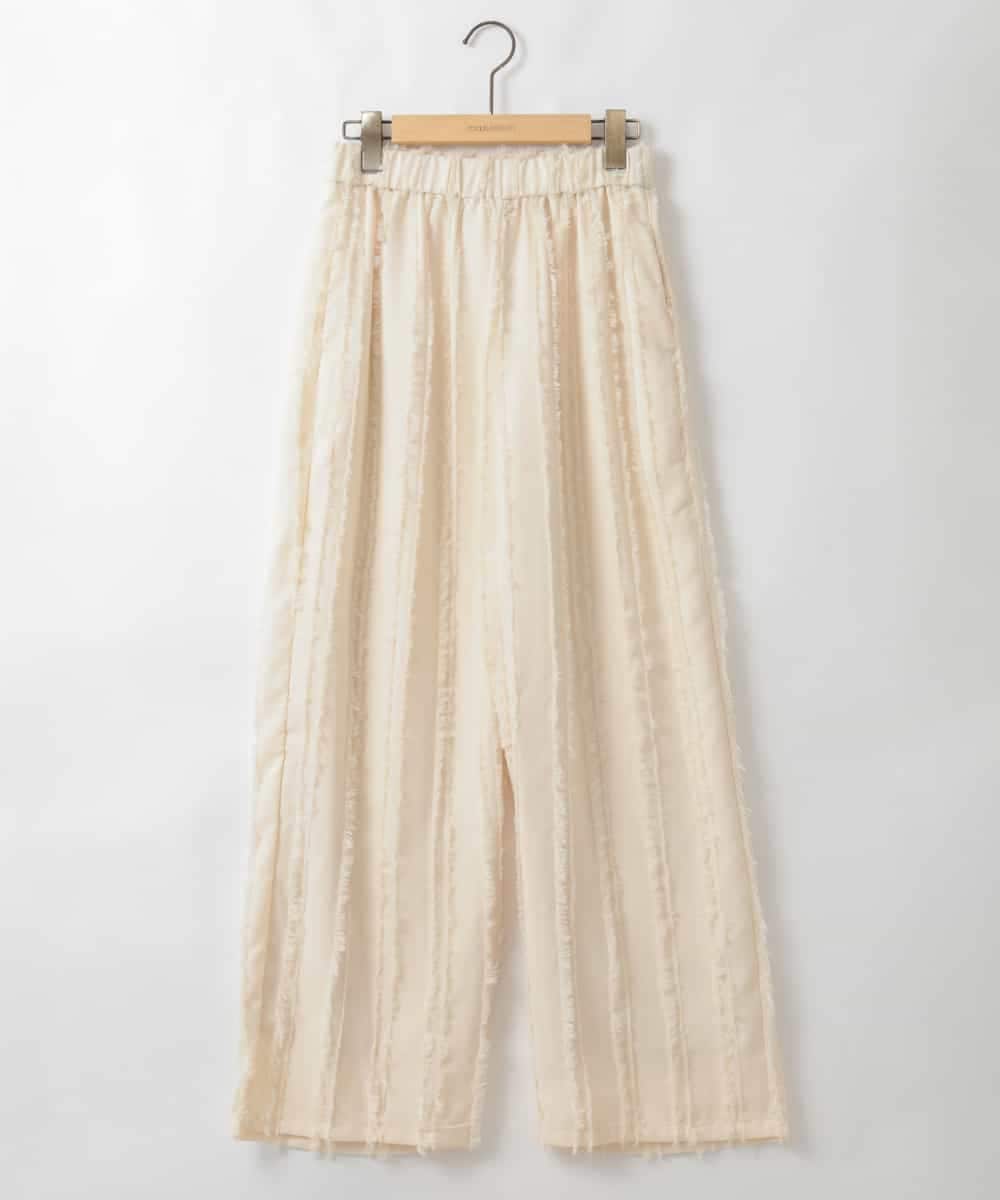 ZMLGE22110 al'aise modulation(アレーズモジュレーション) 【セットアップ対応】フリンジジャカードパンツ アイボリー