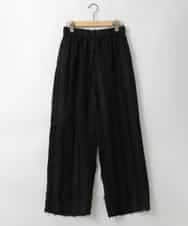 ZMLGE22110 al'aise modulation(アレーズモジュレーション) 【セットアップ対応】フリンジジャカードパンツ ブラック