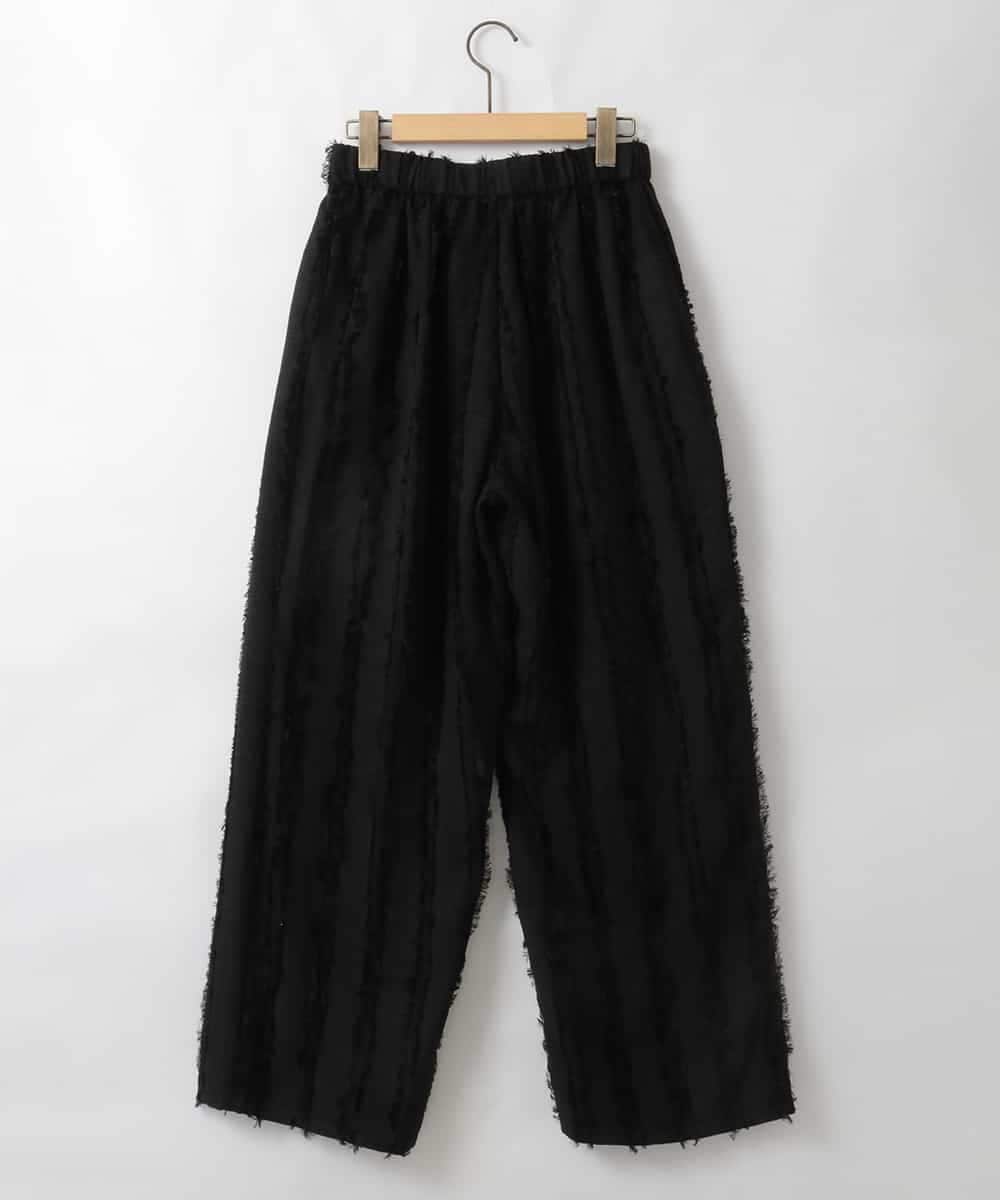 ZMLGE22110 al'aise modulation(アレーズモジュレーション) 【セットアップ対応】フリンジジャカードパンツ ブラック