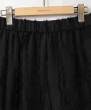 ZMLGE22110 al'aise modulation(アレーズモジュレーション) 【セットアップ対応】フリンジジャカードパンツ ブラック