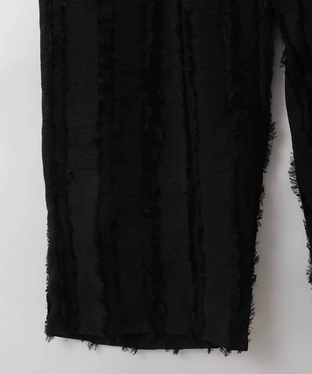 ZMLGE22110 al'aise modulation(アレーズモジュレーション) 【セットアップ対応】フリンジジャカードパンツ ブラック