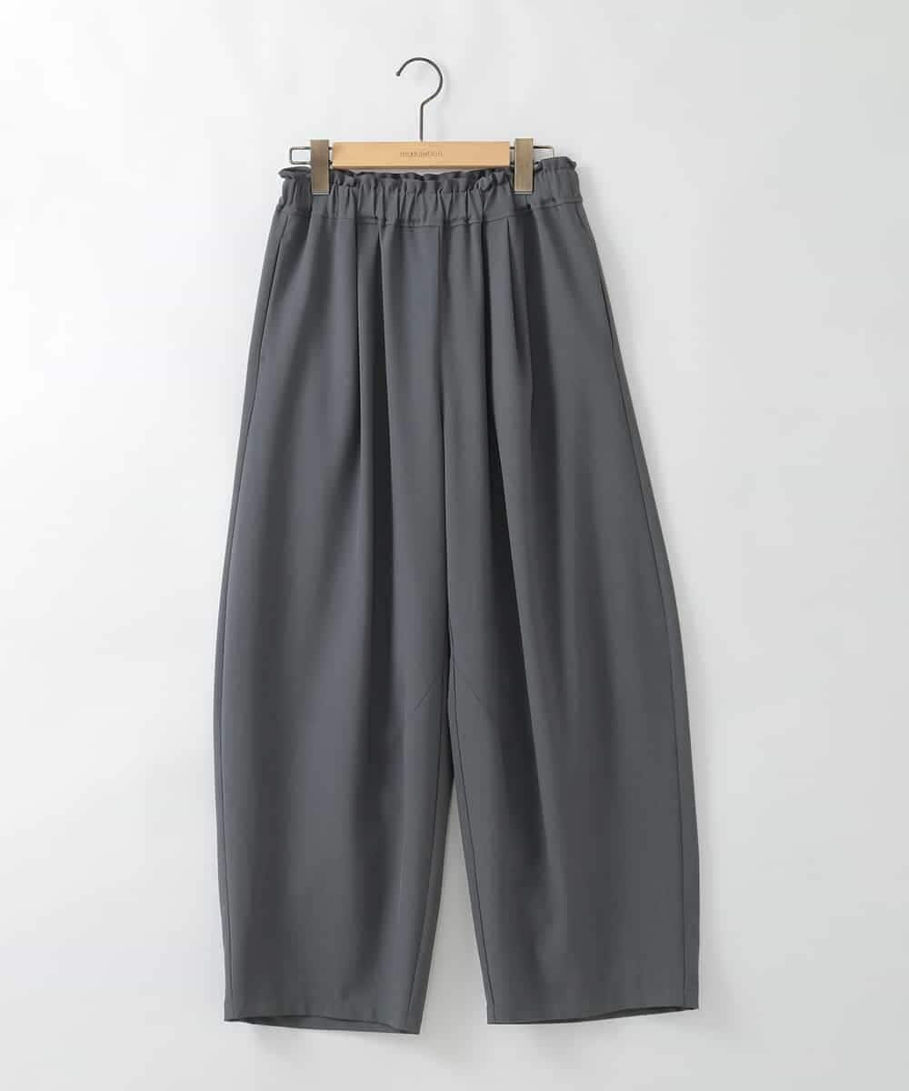 ZMLGE25128 al'aise modulation(アレーズモジュレーション) ウエストギャザーバレルワイドパンツ ダークグレー
