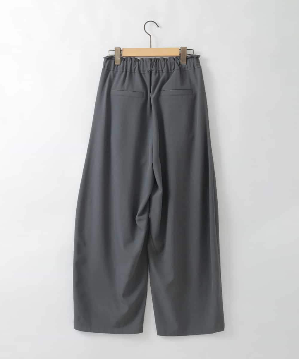 ZMLGE25128 al'aise modulation(アレーズモジュレーション) ウエストギャザーバレルワイドパンツ ダークグレー
