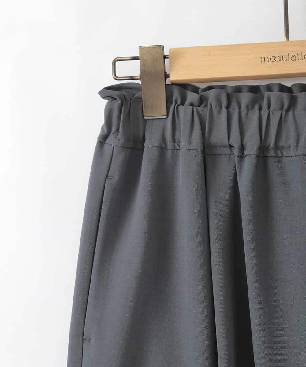 ZMLGE25128 al'aise modulation(アレーズモジュレーション) ウエストギャザーバレルワイドパンツ ダークグレー