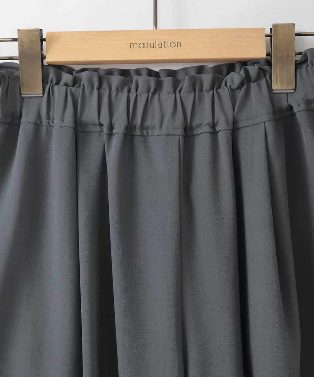 ZMLGE25128 al'aise modulation(アレーズモジュレーション) ウエストギャザーバレルワイドパンツ ダークグレー