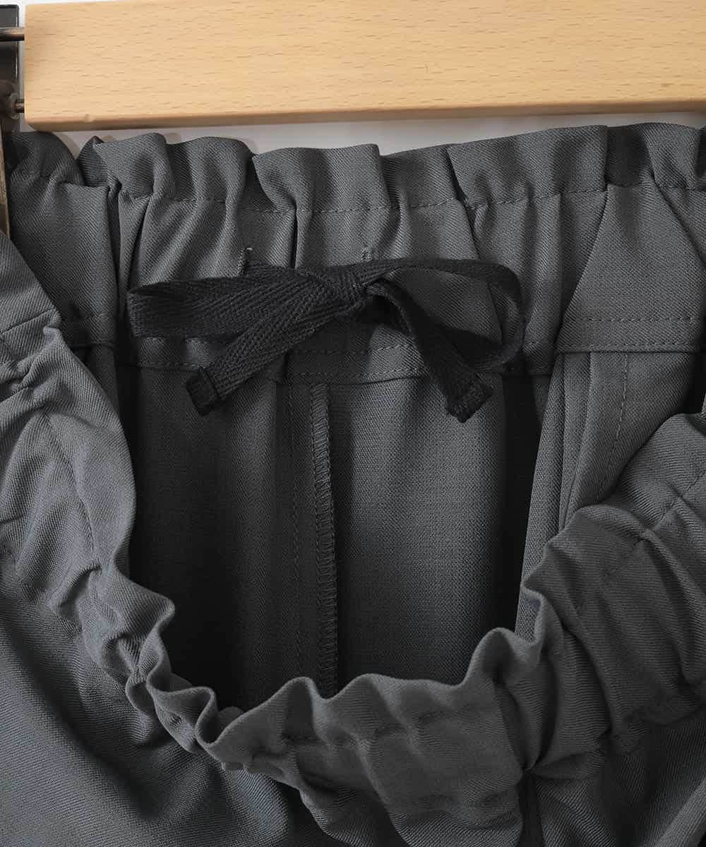 ZMLGE25128 al'aise modulation(アレーズモジュレーション) ウエストギャザーバレルワイドパンツ ダークグレー