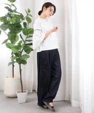 ZMLGE27128 al'aise modulation(アレーズモジュレーション) ポイントレースジャージーバレルパンツ ネイビー