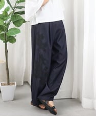 ZMLGE27128 al'aise modulation(アレーズモジュレーション) ポイントレースジャージーバレルパンツ ネイビー