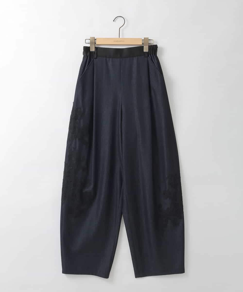 ZMLGE27128 al'aise modulation(アレーズモジュレーション) ポイントレースジャージーバレルパンツ ネイビー