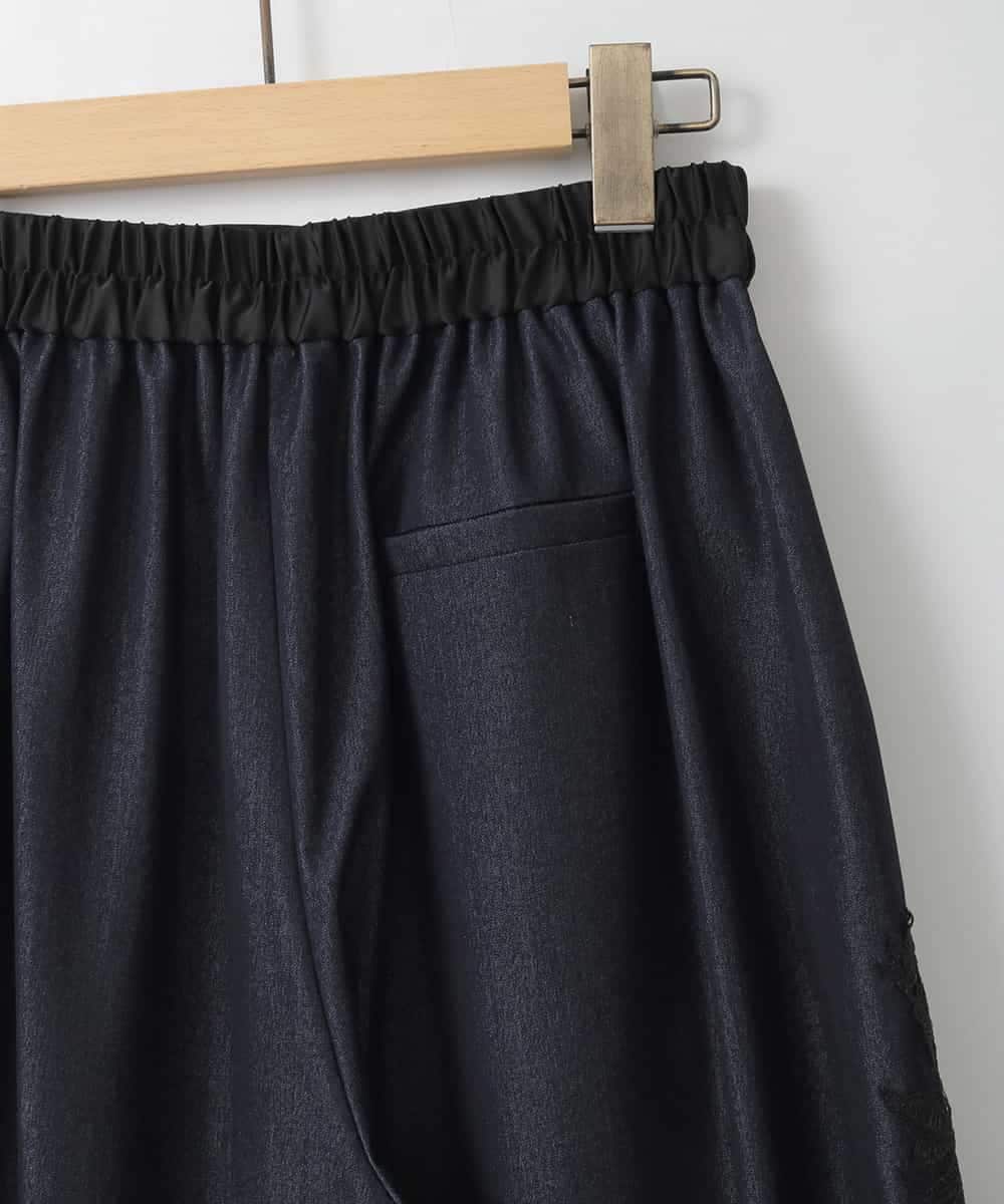 ZMLGE27128 al'aise modulation(アレーズモジュレーション) ポイントレースジャージーバレルパンツ ネイビー