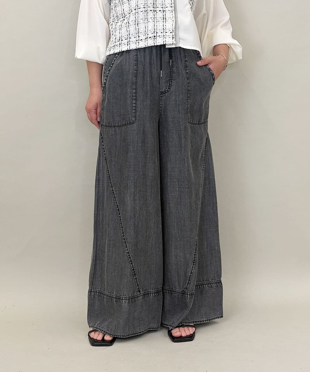 ZMLGE31138 al'aise modulation 【セットアップ対応】デニムライクイージーパンツ