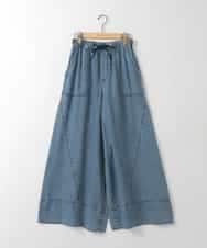 ZMLGE31138 al'aise modulation(アレーズモジュレーション) 【セットアップ対応】デニムライクイージーパンツ ブルー