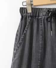 ZMLGE31138 al'aise modulation(アレーズモジュレーション) 【セットアップ対応】デニムライクイージーパンツ ブラック