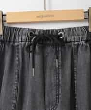 ZMLGE31138 al'aise modulation(アレーズモジュレーション) 【セットアップ対応】デニムライクイージーパンツ ブラック