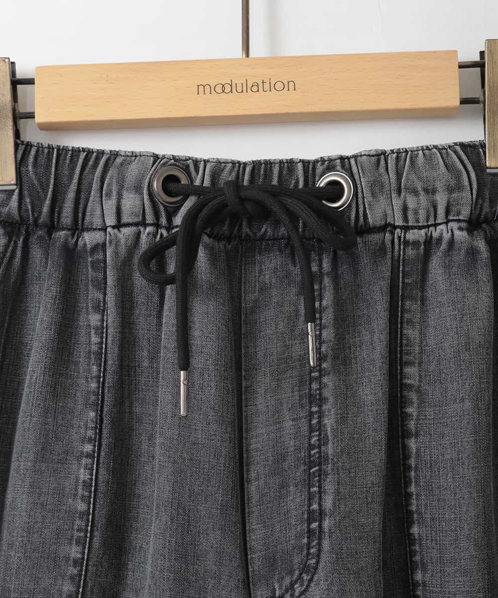 ZMLGE31138 al'aise modulation(アレーズモジュレーション) 【セットアップ対応】デニムライクイージーパンツ ブラック