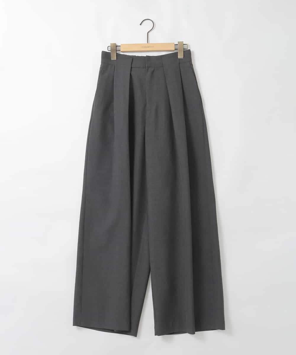 ZMLGE33140 al'aise modulation(アレーズモジュレーション) タックデザインワイドレッグパンツ ダークグレー