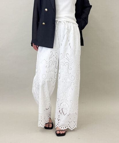 ZMLGE48178 al'aise modulation カットワークレースイージーパンツ