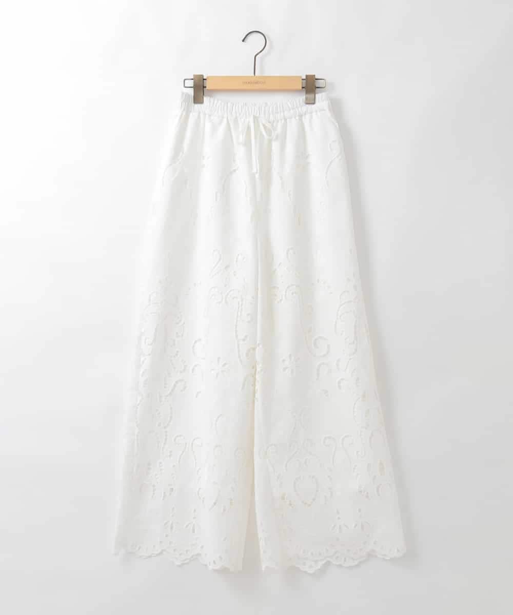 ZMLGE48178 al'aise modulation(アレーズモジュレーション) カットワークレースイージーパンツ ホワイト