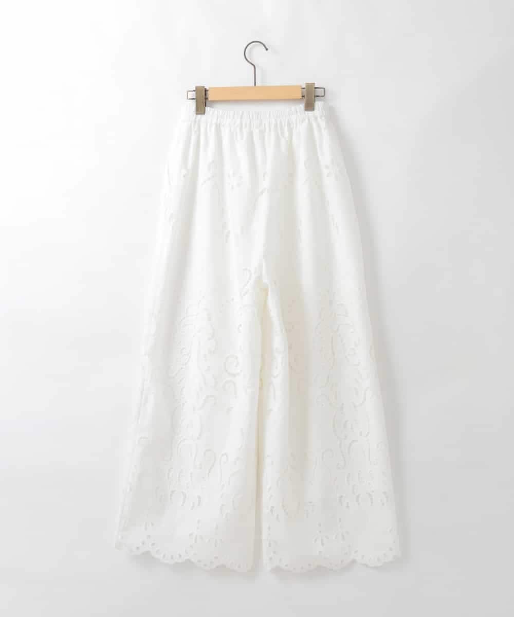 ZMLGE48178 al'aise modulation(アレーズモジュレーション) カットワークレースイージーパンツ ホワイト