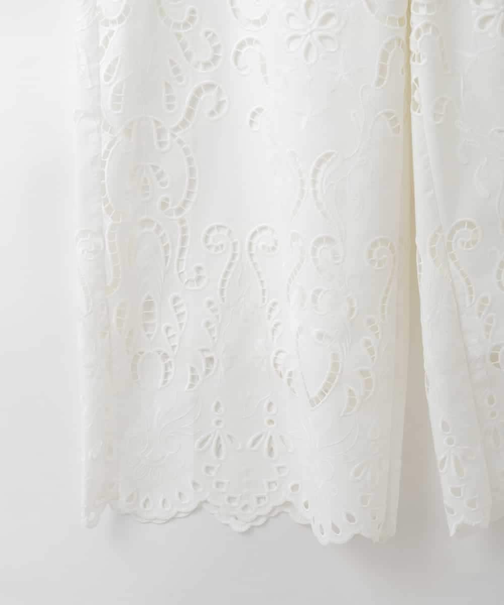 ZMLGE48178 al'aise modulation(アレーズモジュレーション) カットワークレースイージーパンツ ホワイト