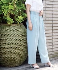 ZMLGN02150 al'aise modulation(アレーズモジュレーション) サスペンダー付きタックパンツ ライトブルー