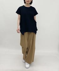 ZMLGT03160 al'aise modulation(アレーズモジュレーション) センタープレス ワイドストレッチパンツ ベージュ