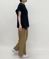 ZMLGT03160 al'aise modulation(アレーズモジュレーション) センタープレス ワイドストレッチパンツ ベージュ