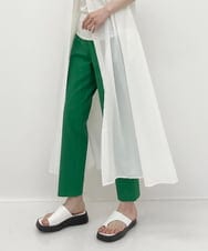 ZMLGT23130 al'aise modulation(アレーズモジュレーション) リネン混ストレッチテーパードパンツ グリーン