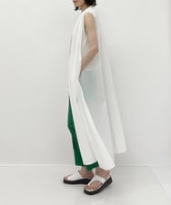 ZMLGT23130 al'aise modulation(アレーズモジュレーション) リネン混ストレッチテーパードパンツ グリーン