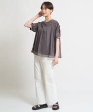 ZMLGW01138 al'aise modulation(アレーズモジュレーション) ハイストレッチワイドデニム ホワイト