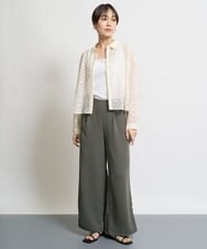 ZMLGW24160 al'aise modulation(アレーズモジュレーション) サイドラインスリットワイドパンツ カーキ