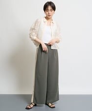 ZMLGW24160 al'aise modulation(アレーズモジュレーション) サイドラインスリットワイドパンツ カーキ