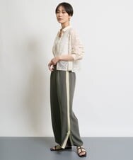 ZMLGW24160 al'aise modulation(アレーズモジュレーション) サイドラインスリットワイドパンツ カーキ