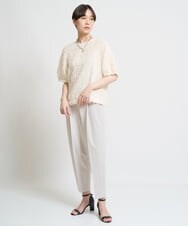 ZMLGW26159 al'aise modulation(アレーズモジュレーション) 【セットアップ可能】ウエストプリーツタックパンツ ライトグレー