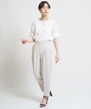 ZMLGW26159 al'aise modulation(アレーズモジュレーション) 【セットアップ可能】ウエストプリーツタックパンツ ライトグレー