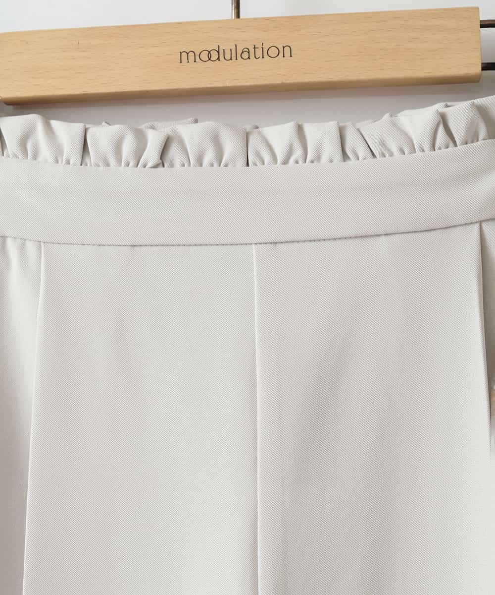 ZMLGW26159 al'aise modulation(アレーズモジュレーション) 【セットアップ可能】ウエストプリーツタックパンツ ライトグレー